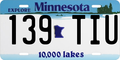 MN license plate 139TIU