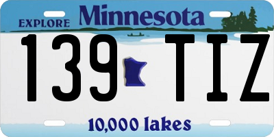 MN license plate 139TIZ