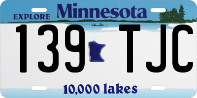 MN license plate 139TJC