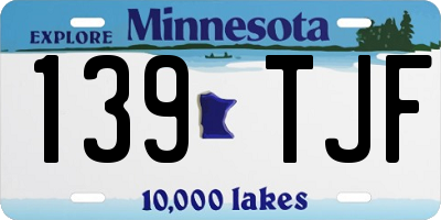 MN license plate 139TJF