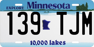 MN license plate 139TJM