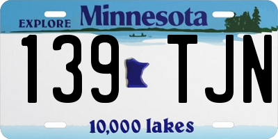 MN license plate 139TJN