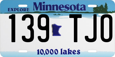 MN license plate 139TJO