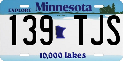 MN license plate 139TJS