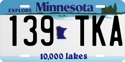 MN license plate 139TKA