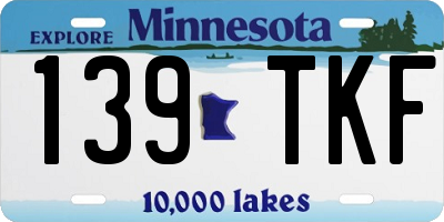 MN license plate 139TKF