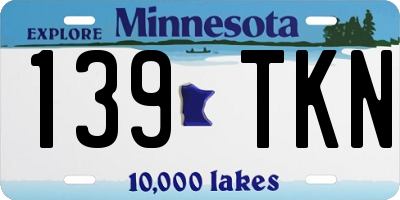 MN license plate 139TKN