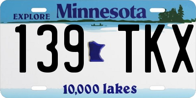 MN license plate 139TKX