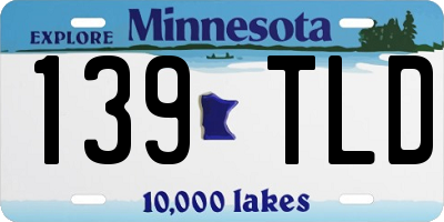 MN license plate 139TLD