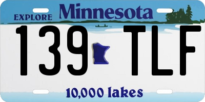 MN license plate 139TLF