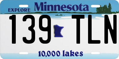 MN license plate 139TLN
