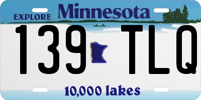 MN license plate 139TLQ