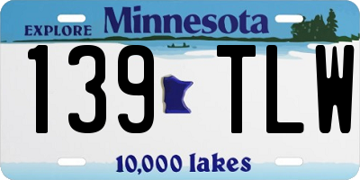 MN license plate 139TLW