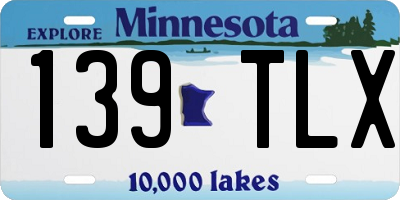 MN license plate 139TLX