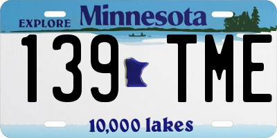 MN license plate 139TME