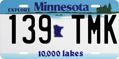 MN license plate 139TMK