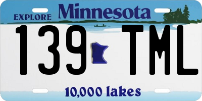 MN license plate 139TML