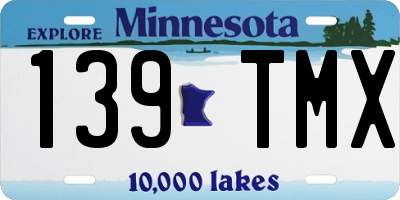 MN license plate 139TMX