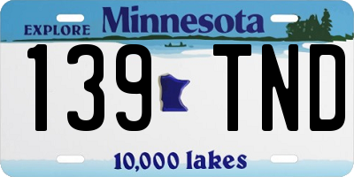 MN license plate 139TND