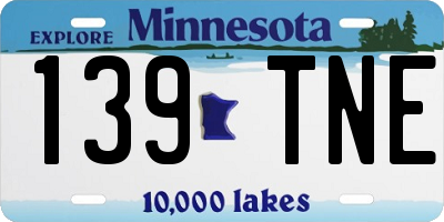 MN license plate 139TNE