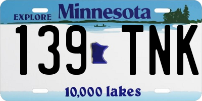 MN license plate 139TNK