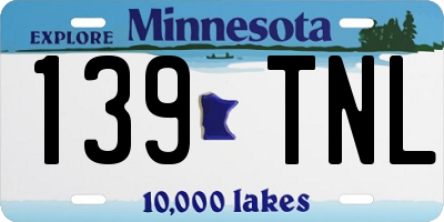MN license plate 139TNL
