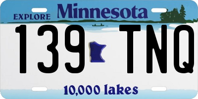 MN license plate 139TNQ