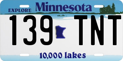 MN license plate 139TNT