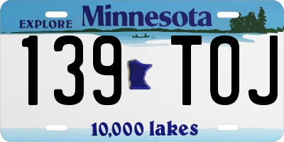 MN license plate 139TOJ