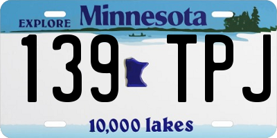 MN license plate 139TPJ