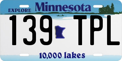 MN license plate 139TPL