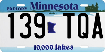 MN license plate 139TQA