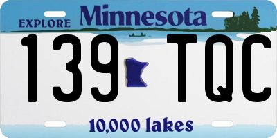 MN license plate 139TQC