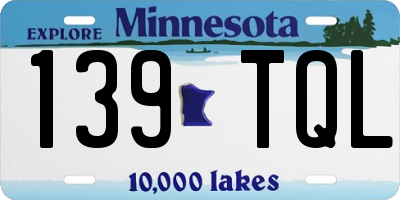 MN license plate 139TQL