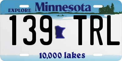 MN license plate 139TRL