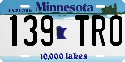 MN license plate 139TRO