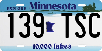 MN license plate 139TSC