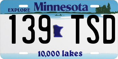 MN license plate 139TSD