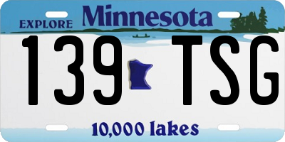 MN license plate 139TSG