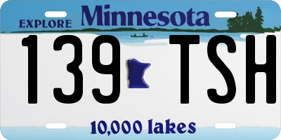 MN license plate 139TSH