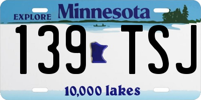 MN license plate 139TSJ