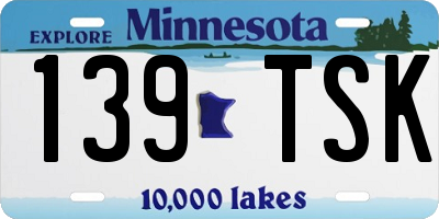 MN license plate 139TSK