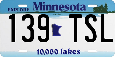 MN license plate 139TSL