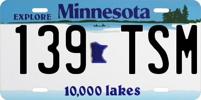 MN license plate 139TSM