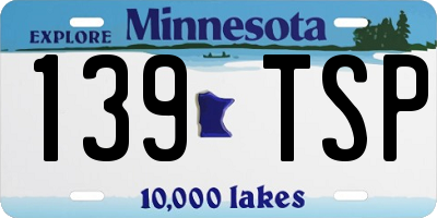 MN license plate 139TSP