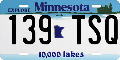 MN license plate 139TSQ