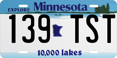 MN license plate 139TST