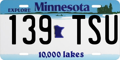 MN license plate 139TSU