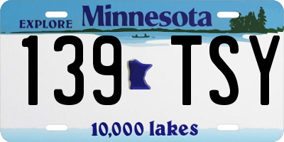 MN license plate 139TSY