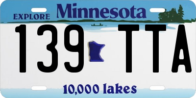 MN license plate 139TTA